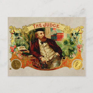 The Judge Vintage Cigar Box Label Postcard