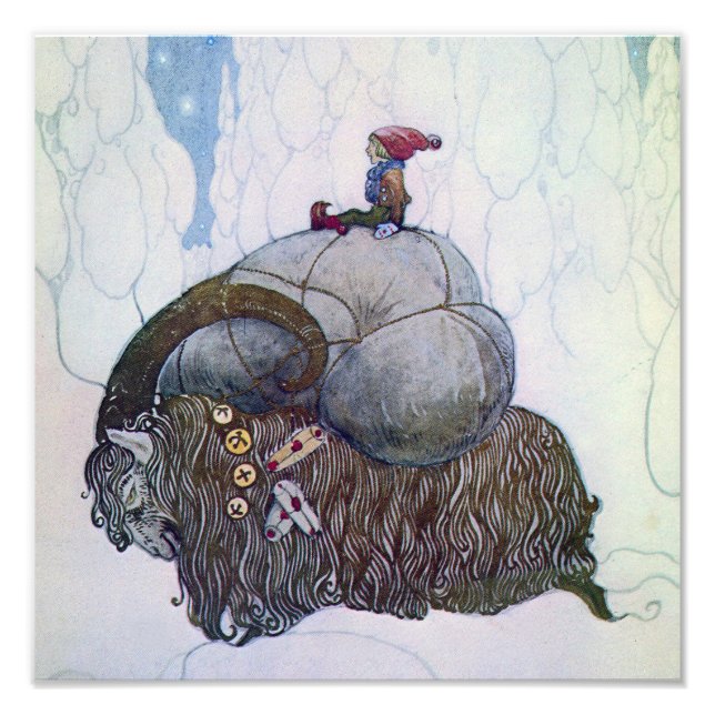 “The Julbock” Christmas Goat by John Bauer Photo Print (Front)