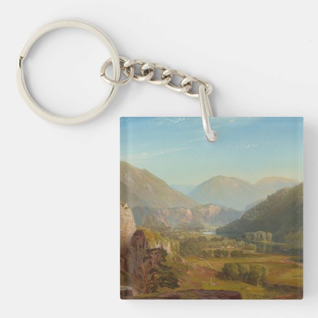 The Juniata River, Pennsylvania by Thomas Moran Key Ring (Front)