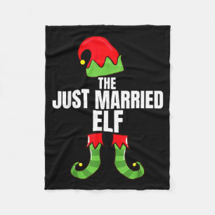 The Just Married Elf Matching Family Christmas Gro Fleece Blanket