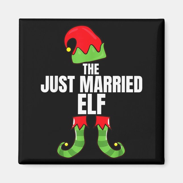 The Just Married Elf Matching Family Christmas Gro Magnet (Front)