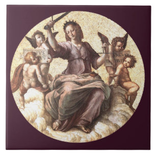 THE JUSTICE Allegory Fresco by Raffaello Sanzio Ceramic Tile