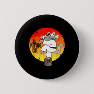 The Karate Cat (distressed Version) 6 Cm Round Badge