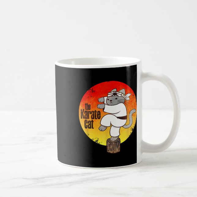 The Karate Cat (distressed Version)  Coffee Mug (Right)