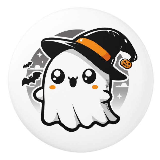 The Kawaii Ghost Ceramic Knob (Front)