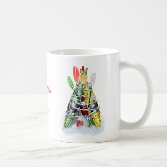 The Kayak Christmas Tree personalised Coffee Mug (Right)