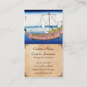 The Kazusa sea route katsushika Hokusai Fuji Business Card