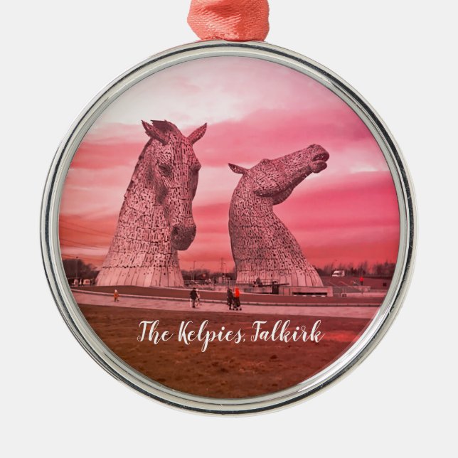 The Kelpies, Falkirk in Scotland Metal Ornament (Front)