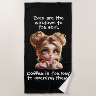 The Key Is Coffee Beach Towel
