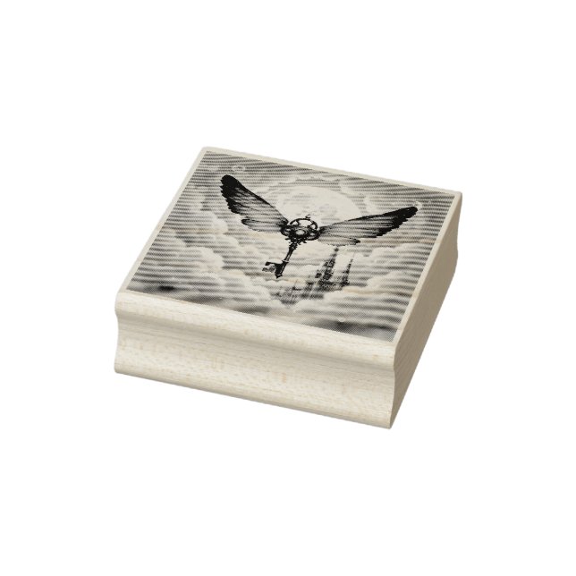 The Key of Eternity – Steampunk Wings  Rubber Stamp (Stamp)