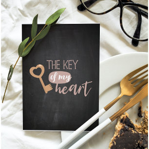 The Key Of My Heart Lovely Romantic Gift Holiday Card