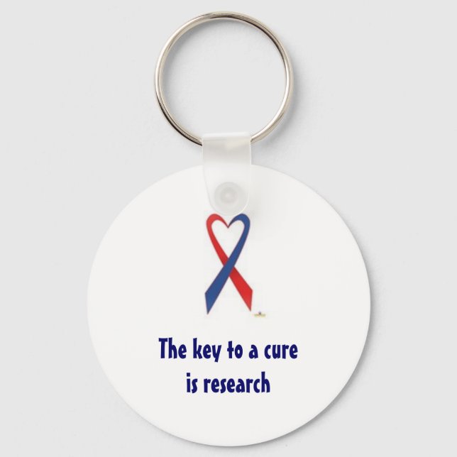 The key to a cure is research keychain (Front)