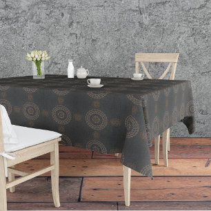 The khaki crocodylus porosus mandala pattern tablecloth