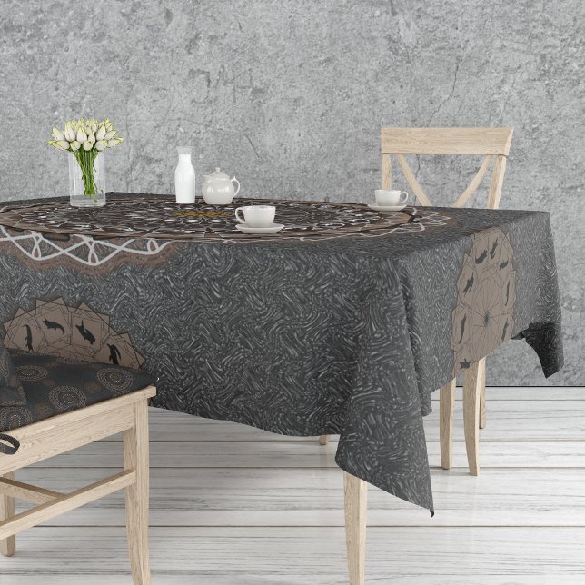 The khaki crocodylus porosus mandala  tablecloth (Creator Uploaded)