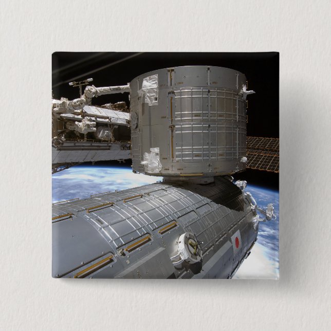 The Kibo Japanese Pressurised Module 2 15 Cm Square Badge (Front)