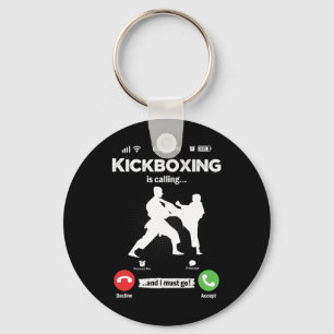 The Kickboxing Is Calling Retro Martial Arts Men K Key Ring