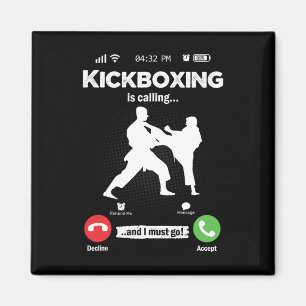 The Kickboxing Is Calling Retro Martial Arts Men K Magnet