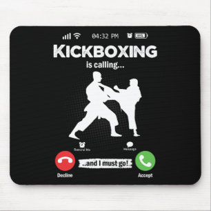 The Kickboxing Is Calling Retro Martial Arts Men K Mouse Pad
