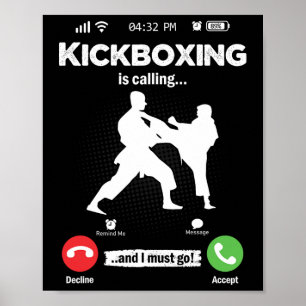 The Kickboxing Is Calling Retro Martial Arts Men K Poster