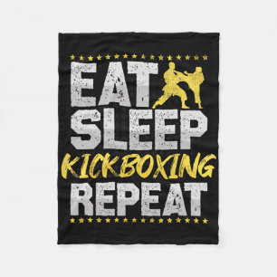 The Kickboxing Repeat Retro Martial Arts Men Kickb Fleece Blanket