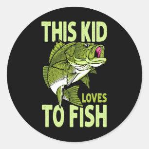 The Kid Loves To Fish Fishing Kid Classic Round Sticker