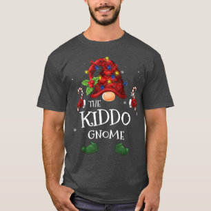 The Kiddo Gnome Buffalo Plaid Christmas Tree Light T-Shirt
