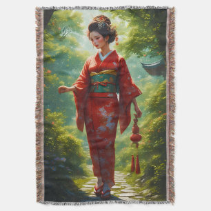 The Kimono's Walk Throw Blanket