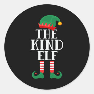 The Kind Elf Funny Christmas Classic Round Sticker