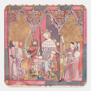 The King Administering Justice Square Sticker
