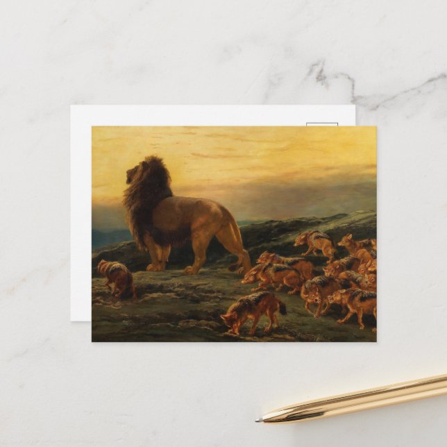 The King and his Satellites by Briton Riviere Holiday Postcard (Front/Back In Situ)