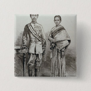 The King and Queen of Siam 15 Cm Square Badge