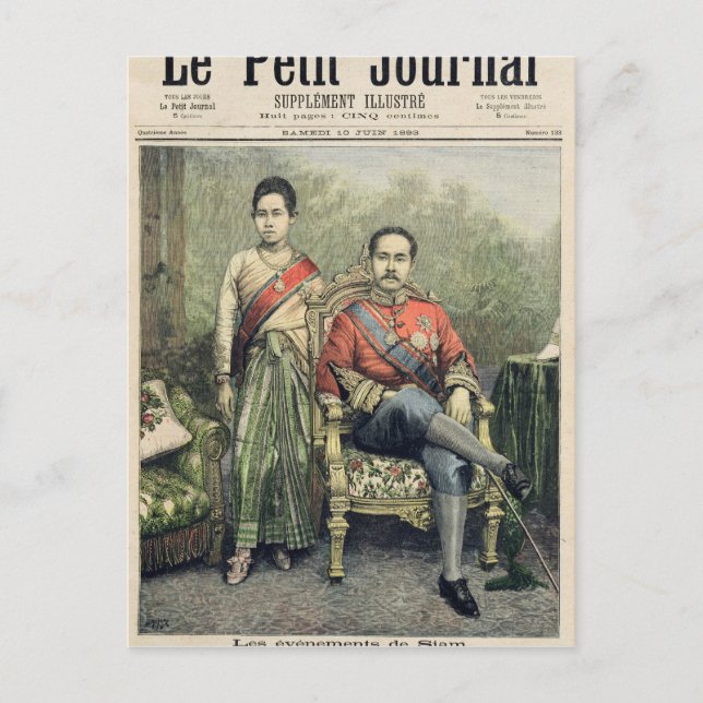The King and Queen of Siam Postcard (Front)