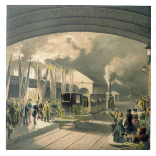 The King at New Cross Station (litho) Ceramic Tile