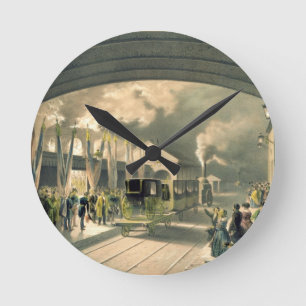 The King at New Cross Station (litho) Round Clock