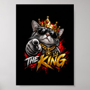 The King Cool Cat Crown Poster Digital Art