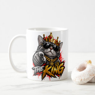 The King Cool Cat With Crown Two Sided Coffee Mug