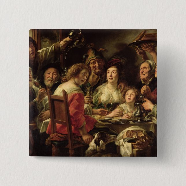 The King Drinks 15 Cm Square Badge (Front)