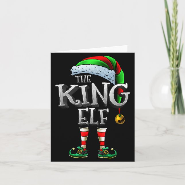 The King Elf Shirt Matching Family King Christmas  Card (Front)