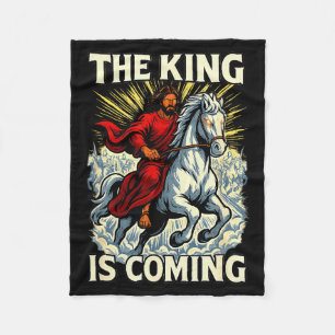 The King Is Coming Revelation Bold Christian Art Fleece Blanket