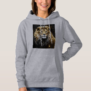 The King: Majestic Gold And Grey Male Lion, Hoodie