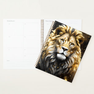 The King: Majestic Gold And Grey Male Lion, Planner