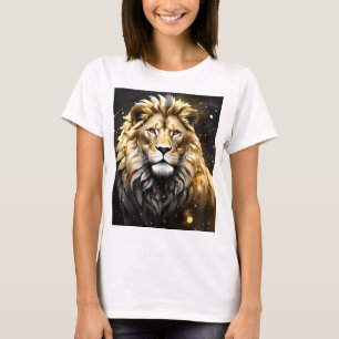 The King: Majestic Gold And Grey Male Lion, T-Shirt