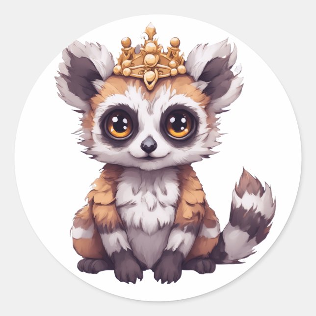 The King of Animals Classic Round Sticker (Front)