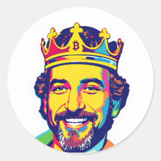 The King of Bitcoin Classic Round Sticker
