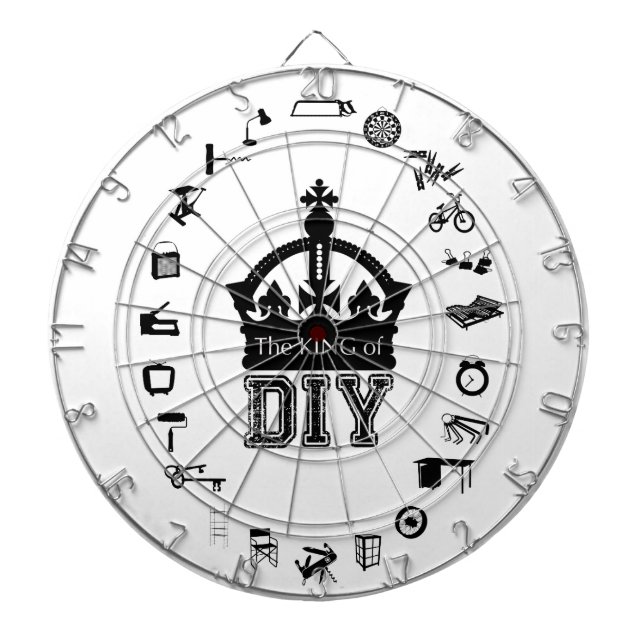 The King of DIY  Black Letters + clipart Dartboard (Front)
