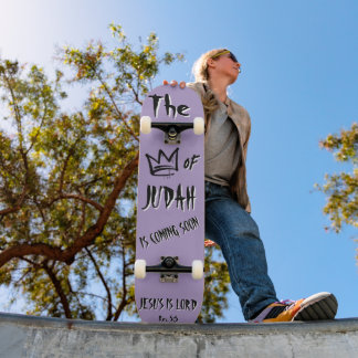 The King of Judah Jesus Purple Doodle Christian Skateboard