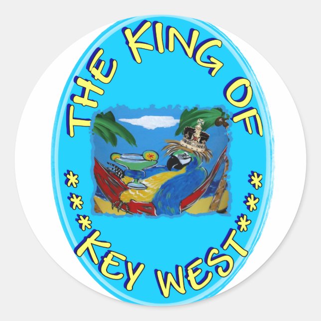 The King of Key West Classic Round Sticker (Front)