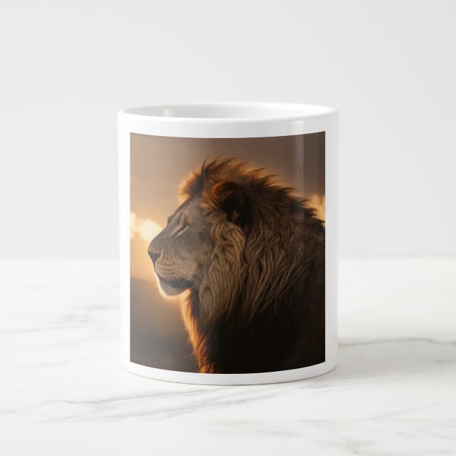 the King of Mugs: The Majestic Lion Jumbo Large Coffee Mug (Front)