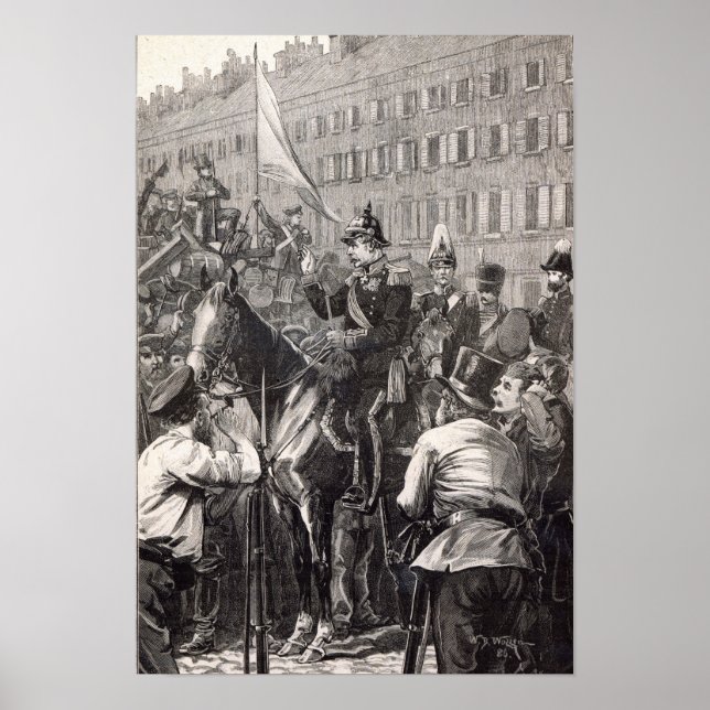 The King of Prussia addressing the Berliners Poster (Front)