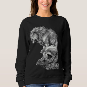 The King of The Werewolf Medieval Wolf Curse Monst Sweatshirt